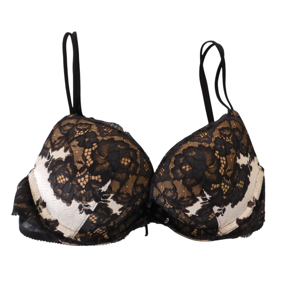 Victoria's Secret Very Sexy Black Lace Push-Up Bra 32 C - Picture 1 of 5